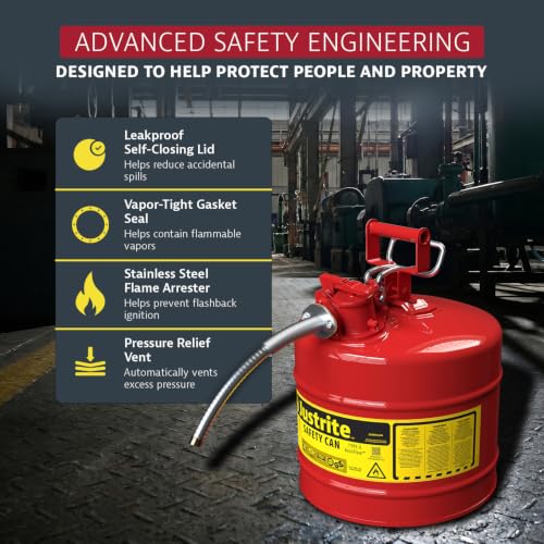 Justrite Type II Gasoline Safety Can