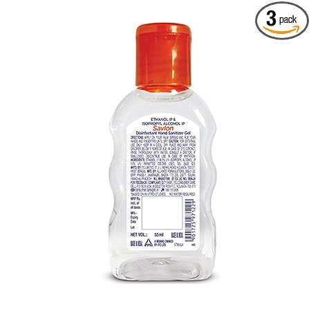 Savlon Hand Sanitizer Gel - 55 ml (Pack of 3)