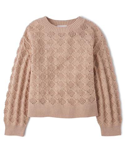 Image of The Children's Place Girls' Long Sleeve Crew Neck Pullover Sweater