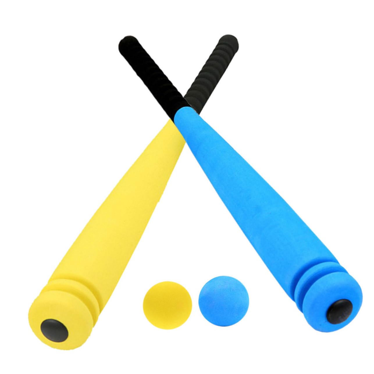 Bate De Béisbol para Niños 2 Juegos De Bate y Pelota De Espuma 54 Cm Diseño Ranurado Juguete Deportivo Seguro Adecuado para Exteriores Entrenamiento De Béisbol