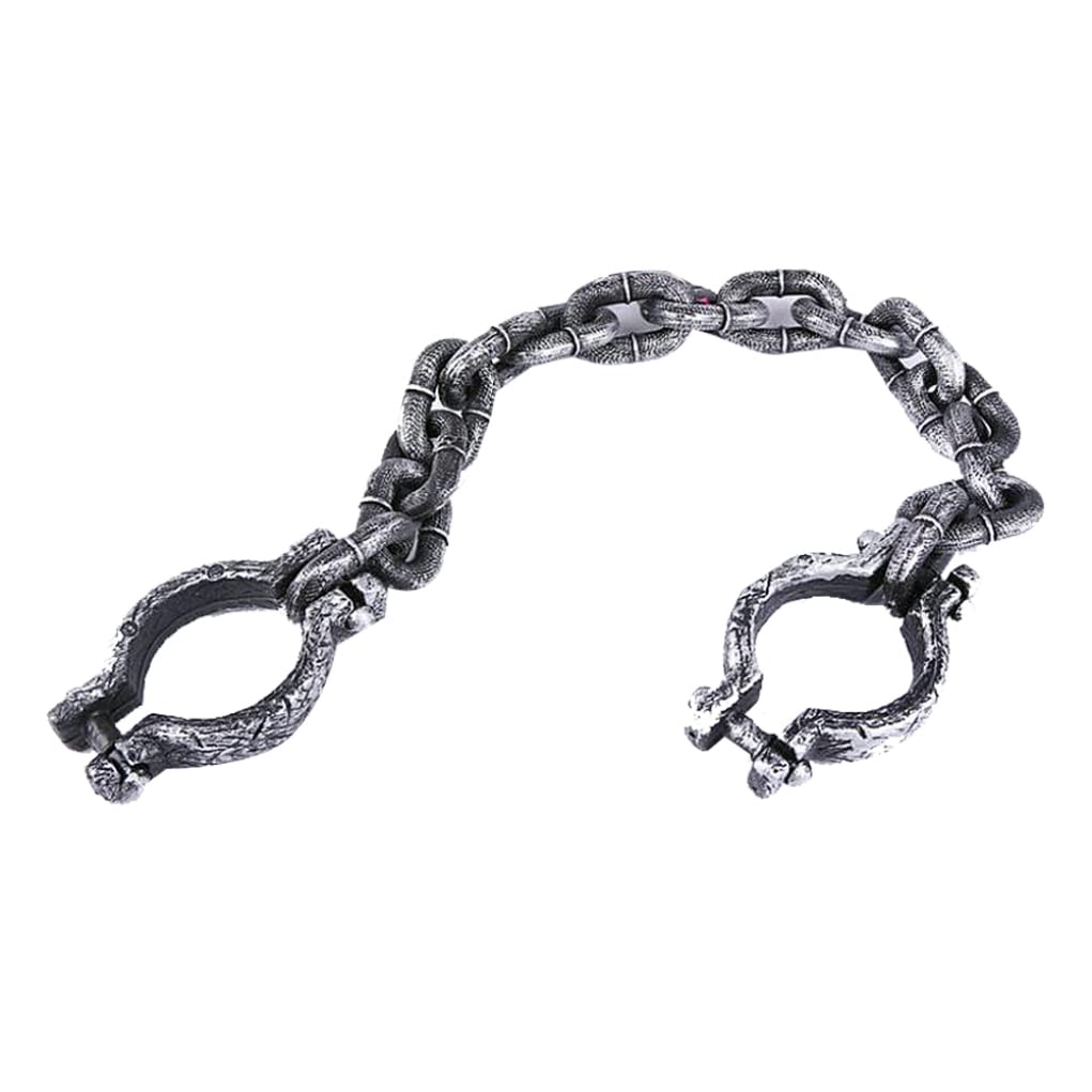 CAKEEYUM Halloween Props Prisoner Chain Wrist Shackles Funny Toys for Halloween Party&Home Decor Prison Handcuffs Props 1 Pack Prison Handcuffs, Chain Wrist Shackles, Funny Toys for Party, Simul