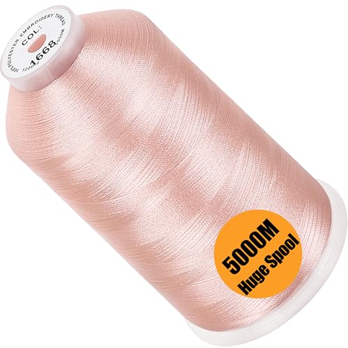 Image of New brothread - Single Huge Spool 5000M Each Polyester Embroidery Machine Thread 40WT for Commercial and Domestic Machines - Flesh