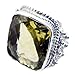 Gemsonclick Real Quarzo al Limone Silver Wedding Anello Cuscino Forma Vintage Style Exquisite Design Jewelry