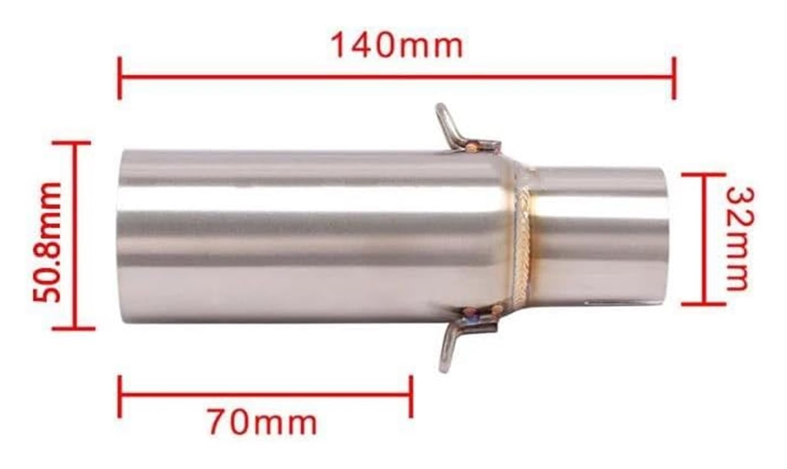 Für Piaggio Für Beverly 125 300 MP3 250 LT X10 2008-2016 Motorrad-Escape-Schalldämpfer Mid Link Schalldämpfer Auspuffrohr Motorrad Slip On Auspuff(Type B)