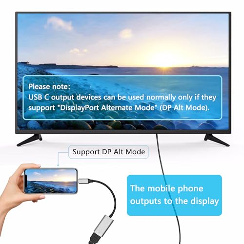 Image of USB C to HDMI Adapter 3.9in Cable, 4K 60Hz Type C Male to HDMI Female Converter Adapter, Support USB C Port DP Alt Mode Output, for Mobile Phones, Tablets, Laptops