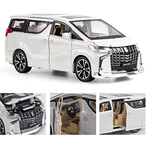 Image of Alloy Car Model Diecasts Metal Toy with Sound /Light /Pull-Back Off-Road Vehicles Car Model Collection Kids Toys Gift Multicolor Pack of 1 (1:24 Alphard White)