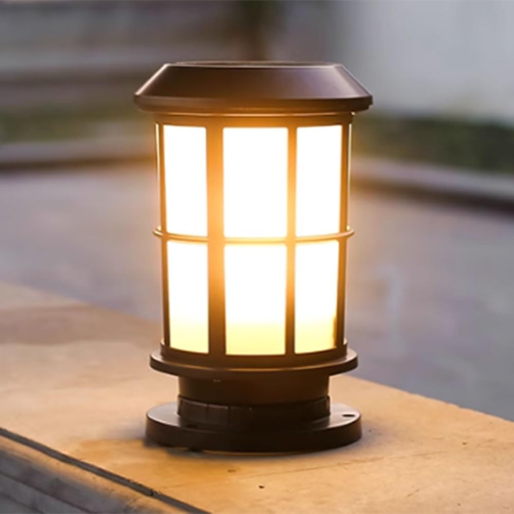 Lampe Solaire Industrielle pour Poteau de Clôture et Pilier Extérieur