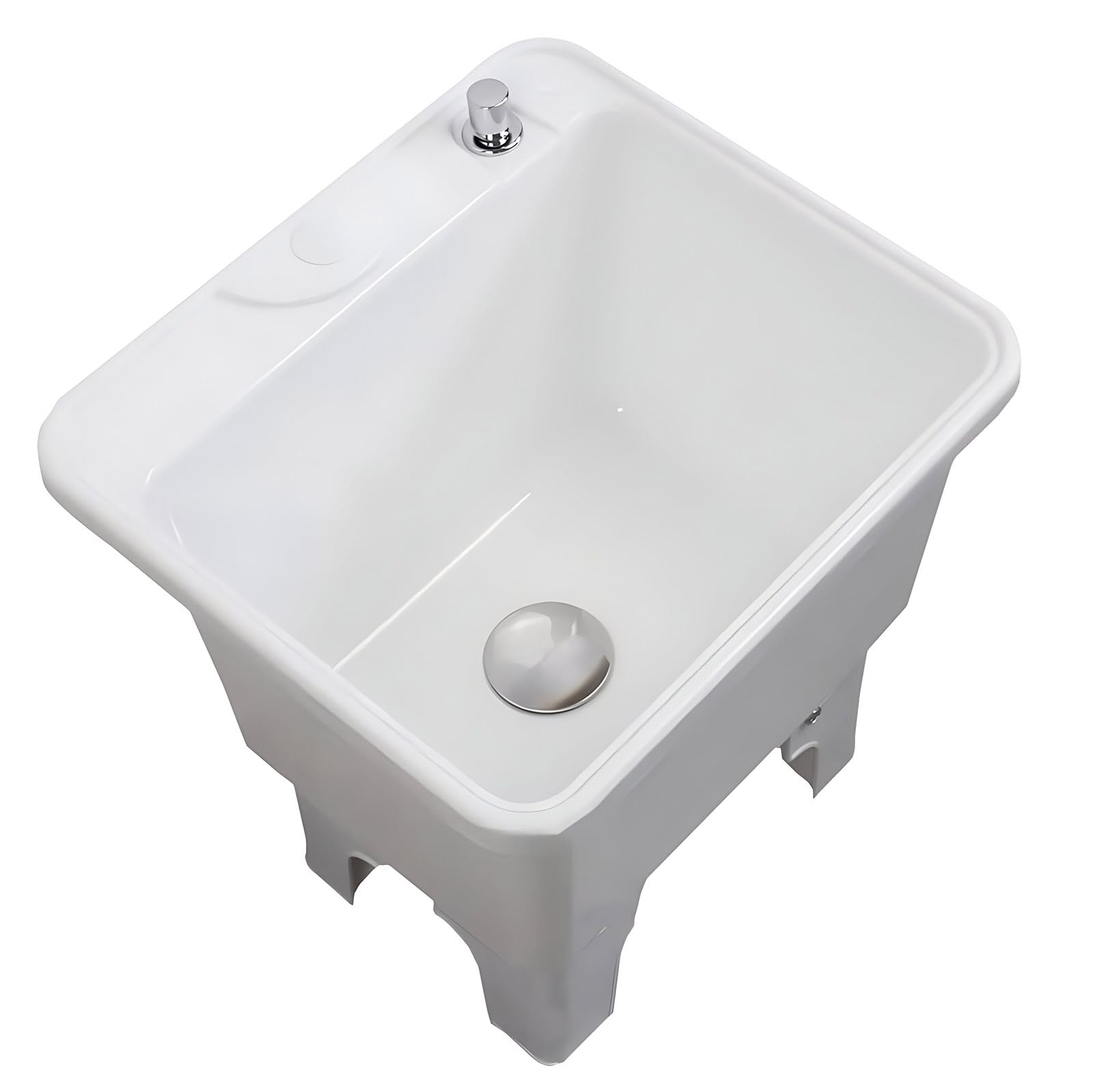 AYCDL Mop Pool Slop Sinks,Floor Mop Sink,Mop Sink with Deep Basin,Plastic Mop Sink Basin with Sink Drainage Strainer,Household Mop Service Basin,Utility Sin,White-50x39x43cm(20x15x17inch)