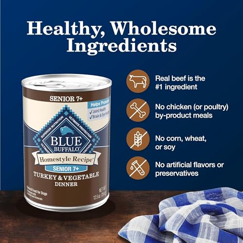 Image of Blue Buffalo Homestyle Recipe Turkey Senior Wet Dog Food, 12.5 oz, 12 ct
