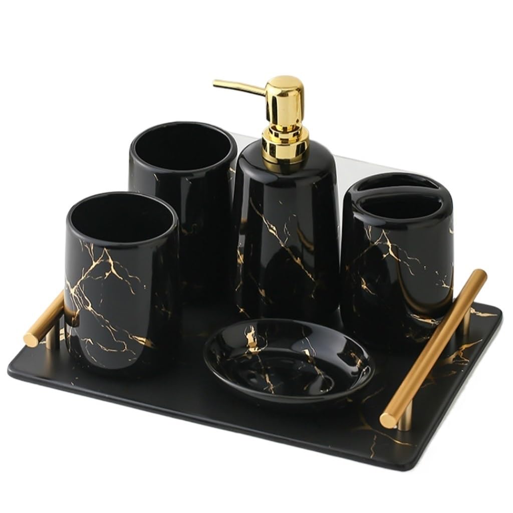 Set da bagno, Set di cinque pezzi for il bagno in ceramica(Wit)