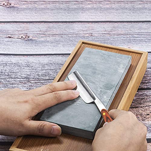 Grandslam Straight Razor Shave Ready Handmade Sharpened, 420 Steel Straight Razor Blade, 2 Layers Long Leather Canvas Strop, Sharpening Stone,2 Side Grit 3000 Waterstone Knife Sharpener #TOP3