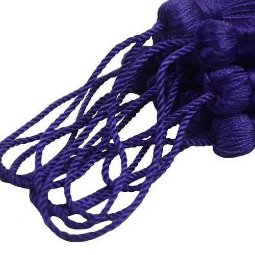 Image of 20Pcs 4.3 Inch Mini Craft Tassels for Earrings, DIY Crafts(Deep Purple) | Handmade soft terylene, 2-inch cord loop, small Chinese knot-for earrings, bookmarks, tags, souvenirs and DIY crafts.