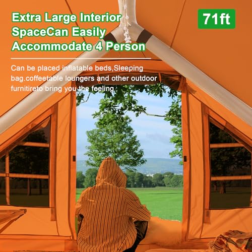 DanCoom Aufblasbares Zelt für Camping, 3-5 Personen Glamping Zelte Einfacher Aufbau Kuppelzelt 4 Jahreszeiten Wasserdichtes & Winddichtes… – Ansicht 4