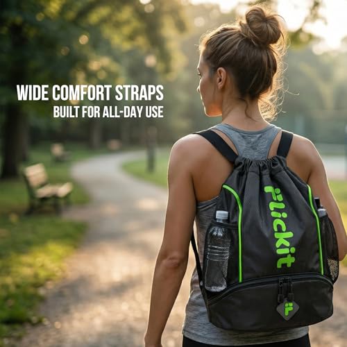 Image of FLICKIT Sports Drawstring Bag Backpack for Men & Women | Football, Gym, Trekking & Travel Use | Water-Resistant Material | Shoe Compartment with Zip Pocket | Lightweight & Spacious
