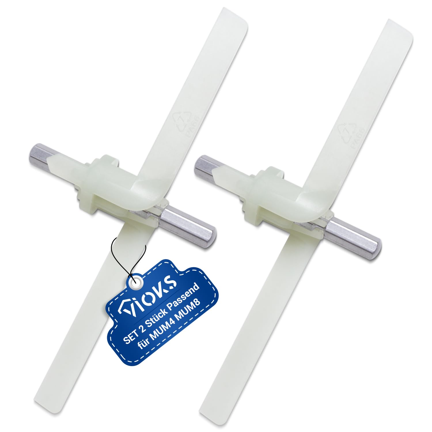 VIOKS SET 2x Mitnehmer Küchenmaschine Ersatz für Bosch 00091027 Flügel | für Durchlaufschnitzler MUM4 MUM8 MUZ8DS1 MUZ4DS2 MUZ4DS3 091027 Cookit