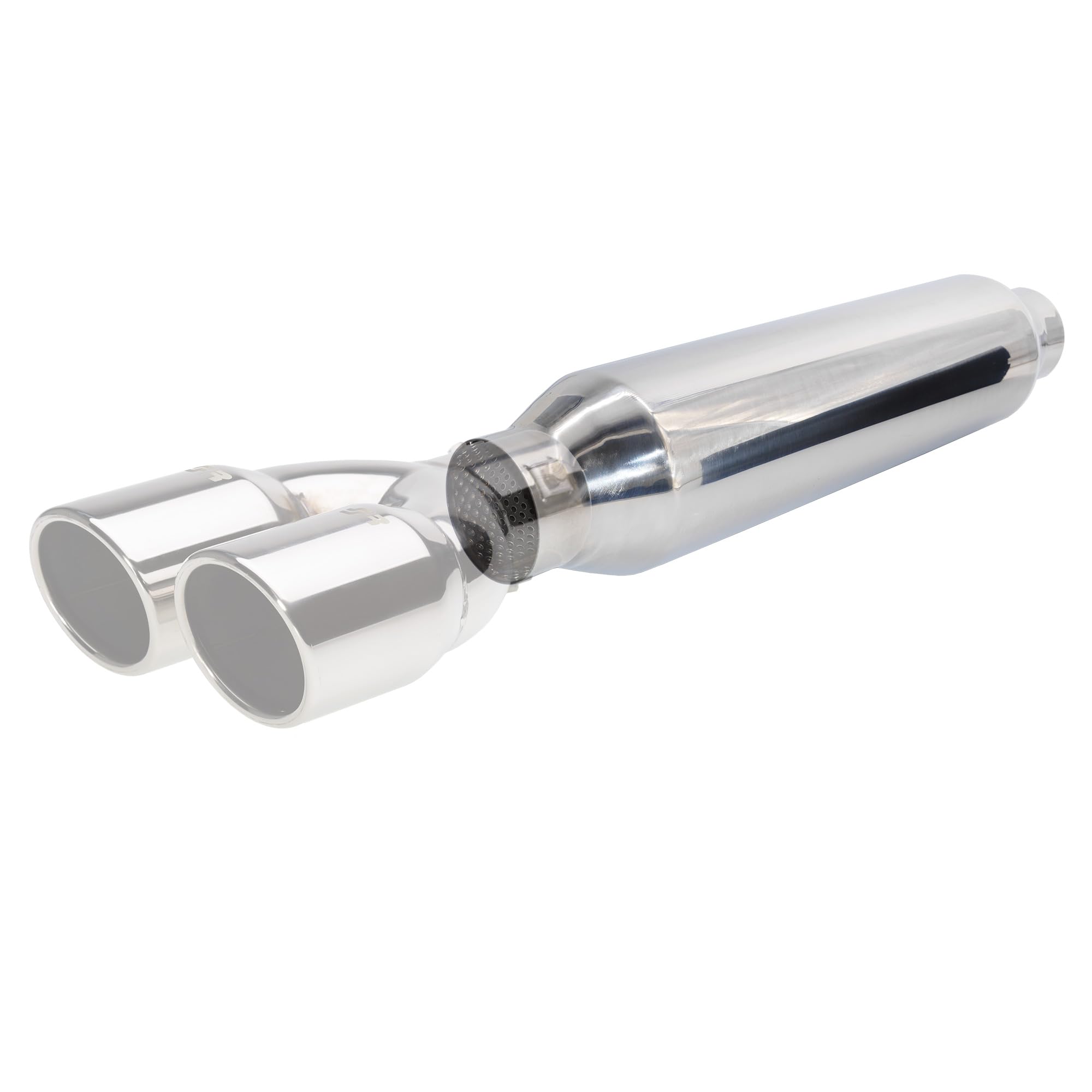 Simoni Racing ESR3 - Silencieux Sport Universel, Sortie Ronde Droite, Silencieux Droit pour Auto en Acier Inoxydable, Longueur 460 mm
