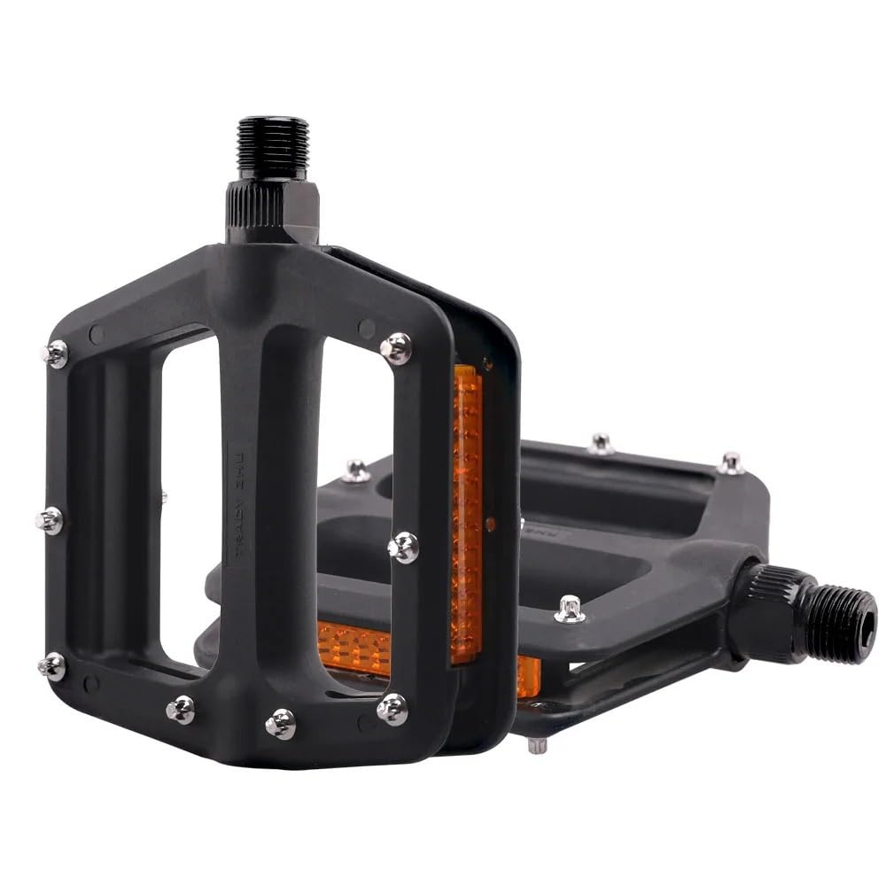 JIASHUNHE Bike Pedals Mountain Pedal For Bicycle MTB Pedals Bike Flat Nylon Fiber Anti-skid Foot Sports Cycling Accessories(Black)
