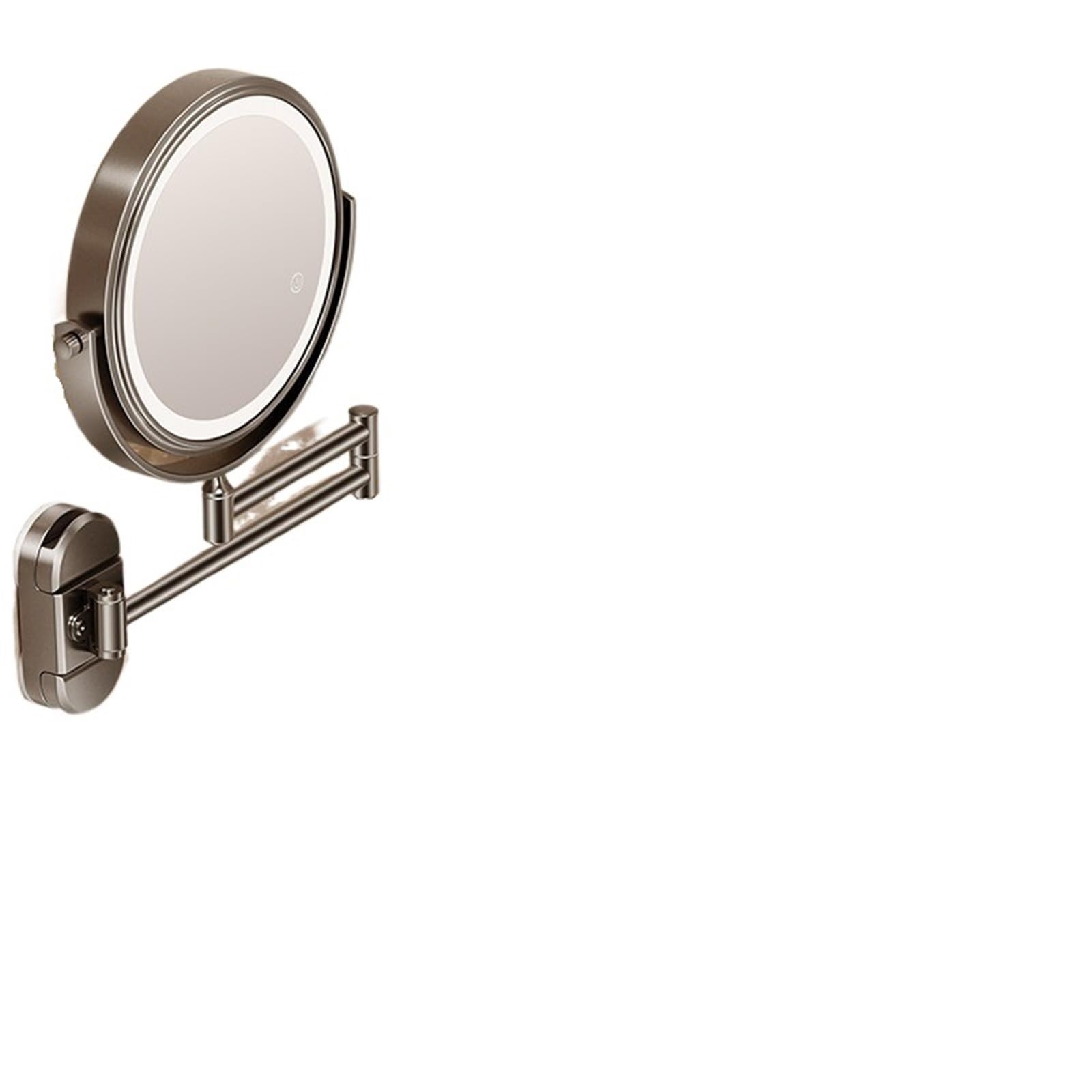 KTMBOHU Suction Cup Bathroom Retractable Wall-mounted Makeup Mirror With Light Mirror Bathroom Punch-free Folding Magnifying Mirror