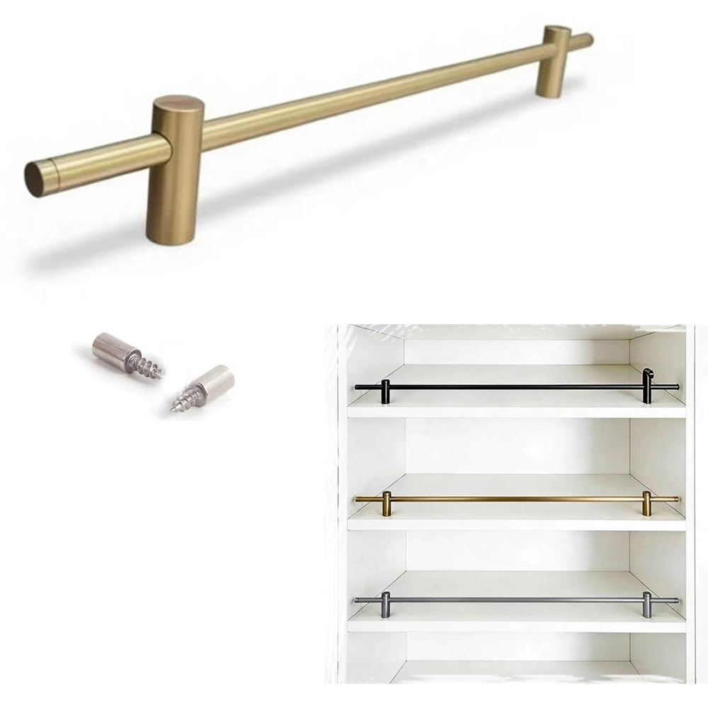 SVBVRFEEW Anti-Fall Gallery Rail Shelf Guard Rail Aluminum Guardrail Bar Decorative Round Tube Shoe Cabinet Fence Gallery Rod For Floating Shelf(Bronze,50cm/19.7in)