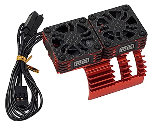 NHX RC 1/8 Twin Cyclone Alum HV Cooling Fans w/Cover 28000RPM Motor Heatsink Red NHX RC 1/8 Twin Cyclone Alum HV Cooling Fans w/Cover 28000RPM Motor Heatsink Red