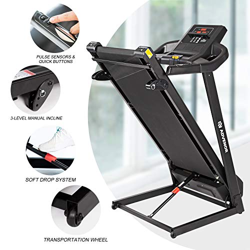 ADVENOR Treadmill Motorized Treadmills 2.5 HP Electric Running Machine Folding Exercise Incline Fitness Indoor (red) - Thumbnail 4