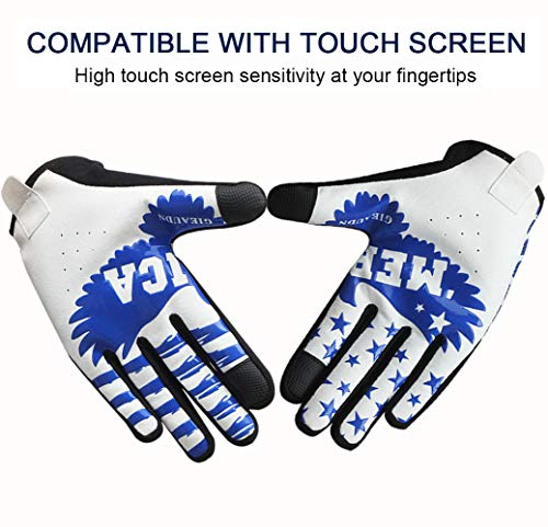 GIEADUN Cycling Gloves Mountain Bike Gloves/Touch Screen Thermal Gloves - Great for Running, Rugby, Football, Hunting, Walking for Women and Men (Blue, M)