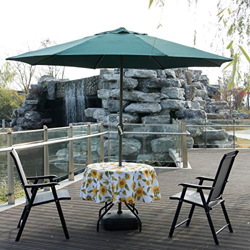 Image of EHouseHome Outdoor Indoor 70inch Round Tablecloth with Umbrella Hole and Zipper, Waterproof Zippered Patio Table Cloths, Spring /Summer Table Covers for Backyard Circular Table /BBQs /Picnic