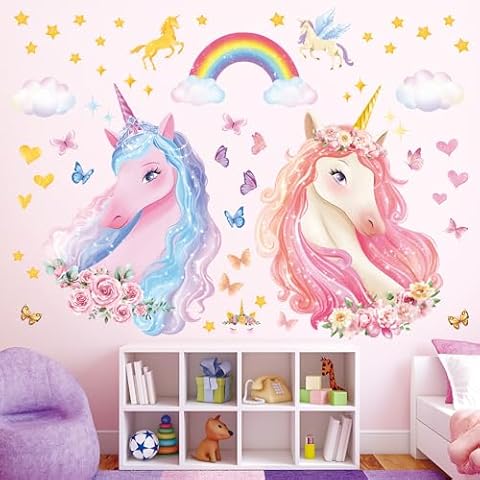 DECOWALL SG-2322 Large Unicorn Wall Stickers Cover
