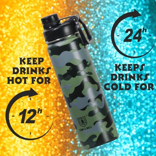 Image of Insulated thermosteel Water Bottle for Gym, Office, College, School (Army)