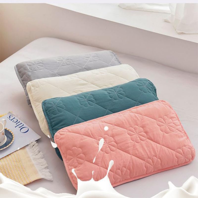3 federe per cuscino in cotone classico e senza tempo, colore puro semplice, con qualsiasi letto brillante, 48 x 74 cm (blu
