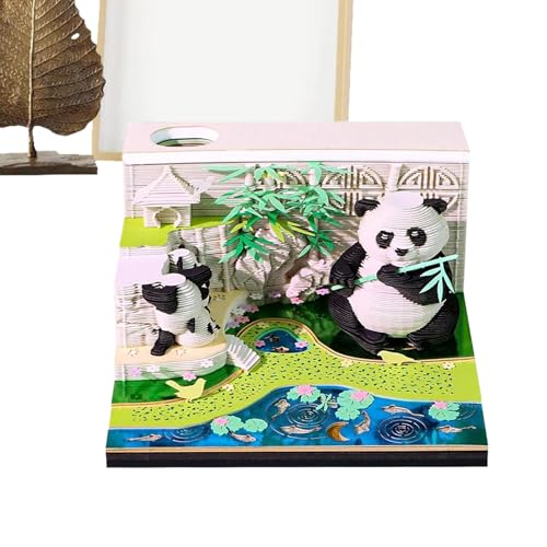 Bloc-notes 3D design artistique du papier avec calendrier de bureau et porte-stylo