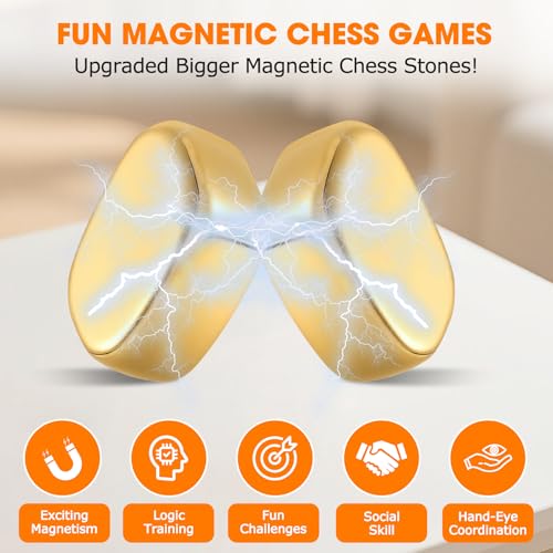 Juego de Ajedrez Magnético con 20 Piedras Doradas miniatura 2