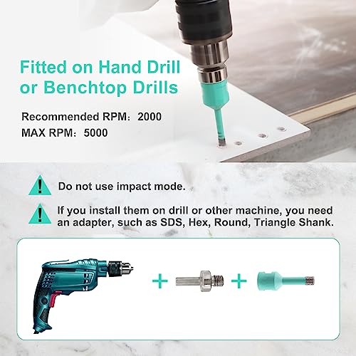 Adapter M14 Male Thread to HEX Shank for Core Drill Bit,LEKOMESH 2PCS Diamond Drill Bit Adapter for M14 Connection Hexagonal,Diamond Hole Saw Adapter Fitted On Hand Drill or Benchtop drills - Image 3