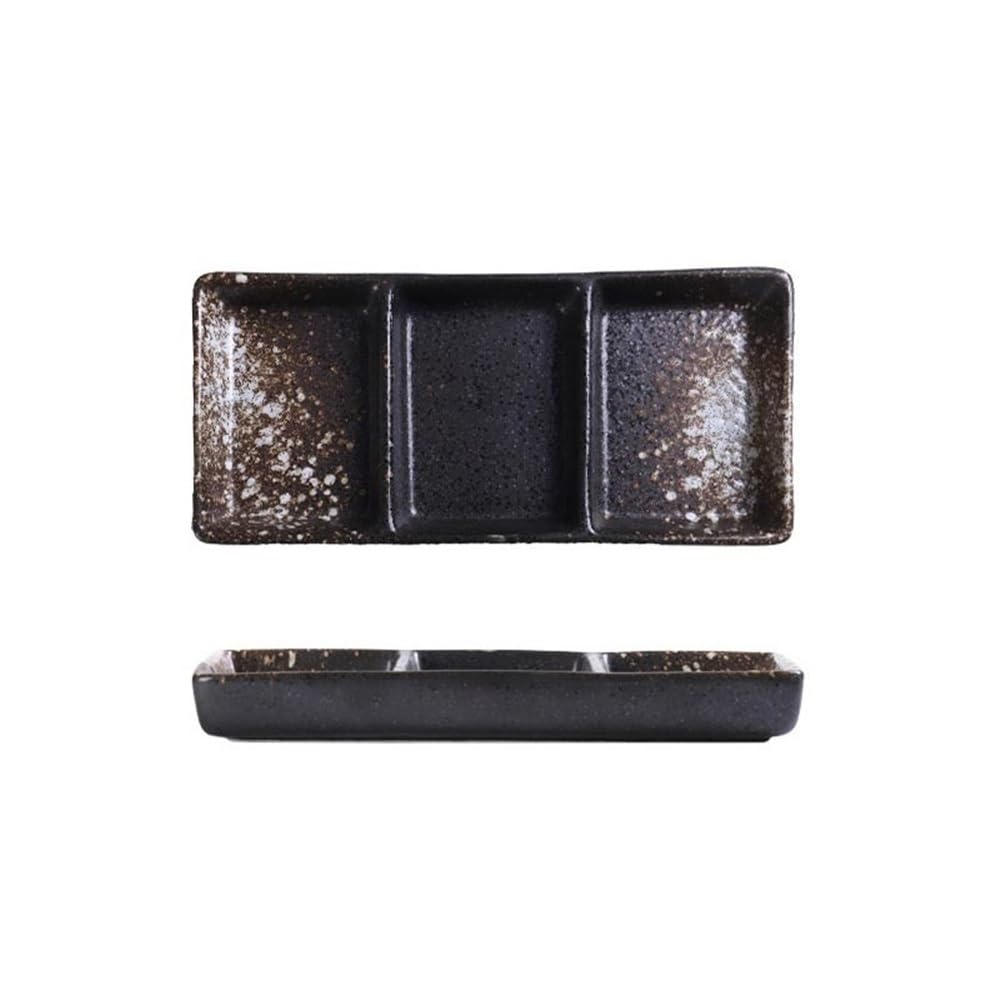 Cenz-888 Snack Dish 3 Compartment Appetizer Serving Trays Snack Dishes Ceramic Platter for Home Restaurant Kitchen