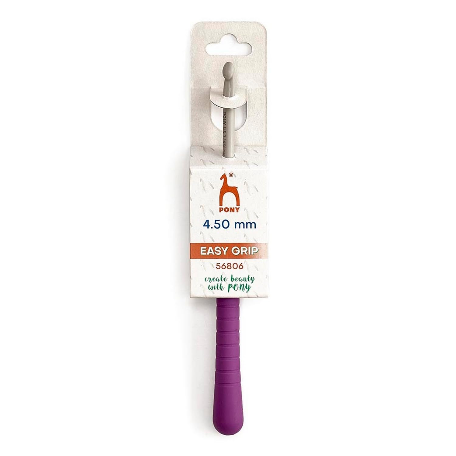 Pony Easy Grip Aluminium Crochet Hook 4.50mm - 1pc