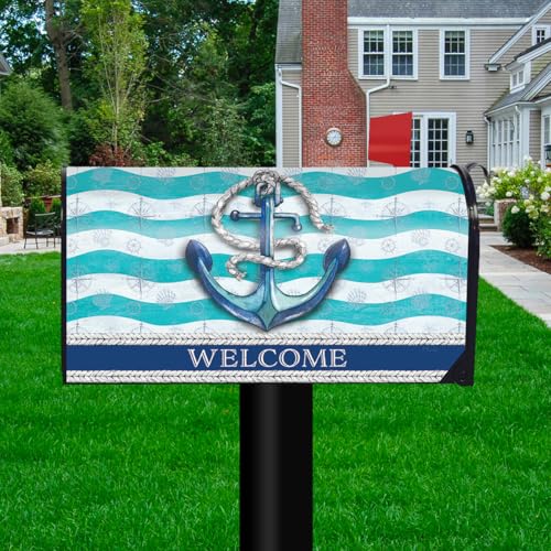 Image of Briarwood Lane Everyday Mailbox Cover - Oversized - Welcome Anchor Oversized Mailbox Cover