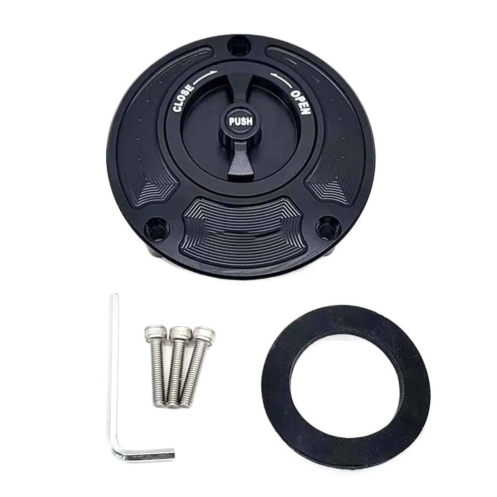 Hkieydk Black Gas Fuel Tank Cap For Ya&Maha Yzf R1 R3 R6 R7 R25 R125 2010-2023 Keyless Motorcycle Fuel Gas Tank Cap Petrol Locking Fuel Cap(Red)(Black)