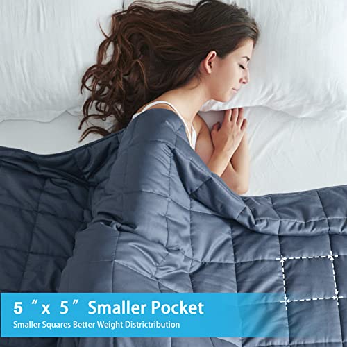 Cooling Weighted Blanket for Adults 20lbs,48"x72", Twin Full Size Heavy Throw Blanket for 130-220lbs, Microfiber Soft Thick Big Blankets Weighted Comforter Breathable Gift for Sleeping, Grey