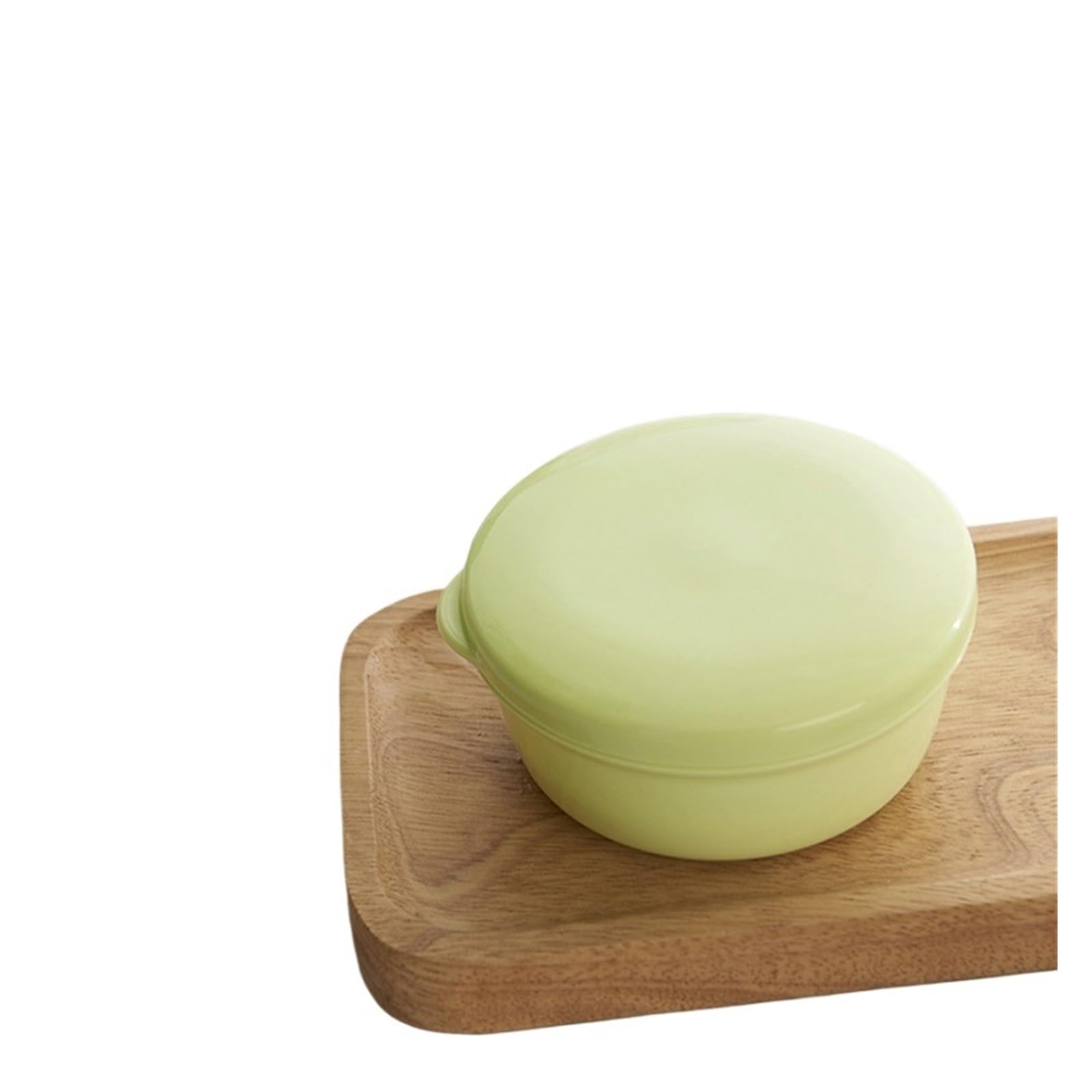 Plastic Soap Container Bar Holder Travel Case Portable Round Dishes with Lid Leak-Proof Box For Bathroom(Green)