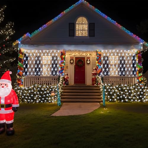 JOYIN 200 LED Christmas Net Lights, 6.5X 10FT Christmas Mesh Lights with 8 Modes, Connectable, Waterproof for Bushes Trees Yard Indoor Outdoor Xmas Decorations (Cool White) by JOYIN - Image 7