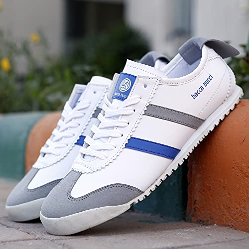 Image of Bacca Bucci Men's Vogue 2.0 Urban Mix Casual Shoes with Stretch Knit Upper & Non Slip Canvas Rubber Sole for All Day wear- White, Size