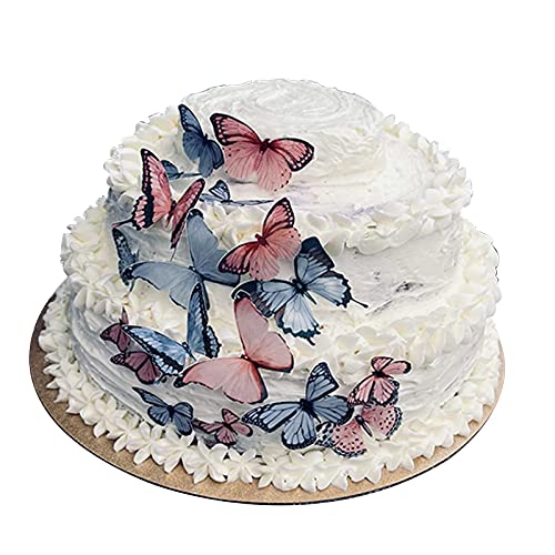 Edible Purple Pink Butterflies For Cake Cupcake Decorating Topper Decorations (Purple&Pink 36Pcs) #TOP1
