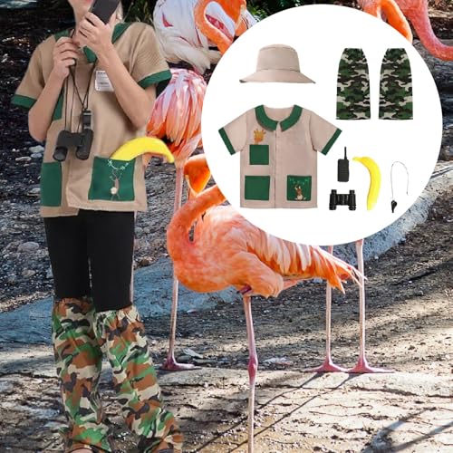 Explorer Outfit Set for Kids with Vest and Hat for Camping and Fishing, XL3