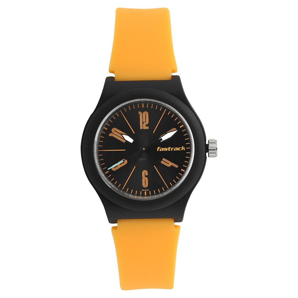 Fastrack Quartz Analog Black Dial Yellow Silicone Band Strap Watch for Unisex-NS38037PP02 (B078V68PWV) Amazon Price History, Amazon Price Tracker
