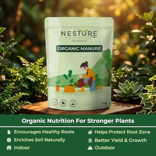 Image of Organic Manure 1kg for Plants | Organic Khad & Plant Fertilizer for Home Garden, Flowering Plants, Pots, Soil & Everyday Gardening