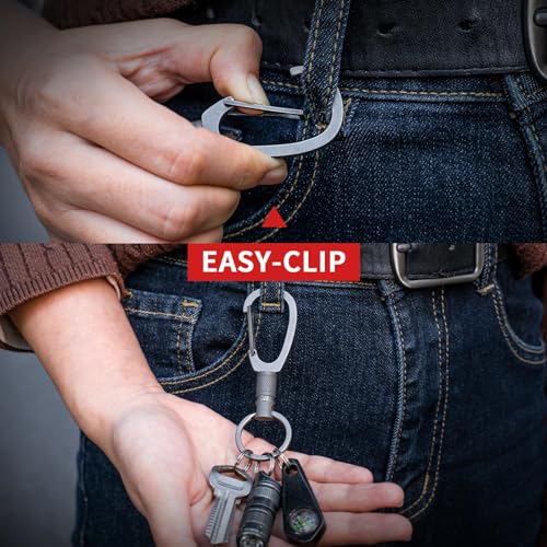 Image of FEGVE Titanium Quick Release Swivel Keychain, Pull Apart Detachable Keychain Heavy Duty Car Key Holder with Key Rings