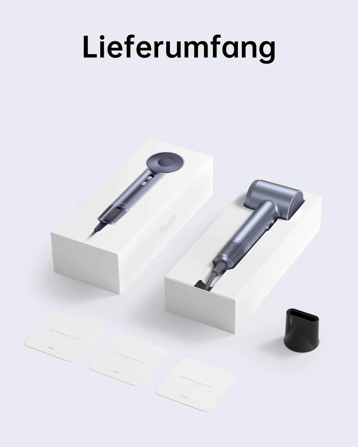 Laifen Haartrockner 200 Million Negativ Ionen Föhn, Reisefön mit 110.000 U/min bürstenloser Motor für schnelles Trocknen, Hochgeschwindigkeit Fön geräuscharm mit Magnetdüse(Silber)