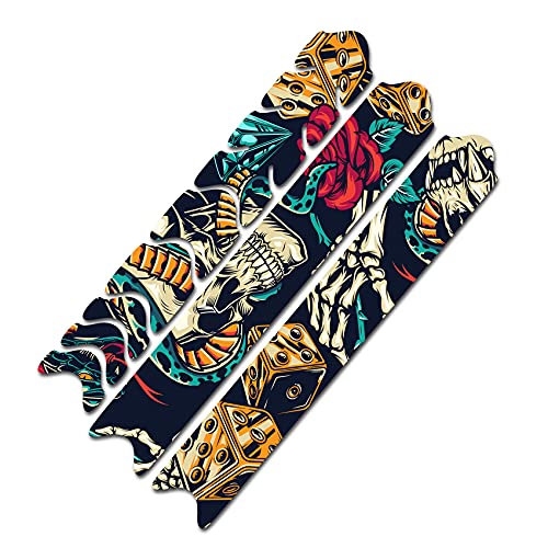 AlphaShield Film de protection autocollant pour cadre de vélo R161, VTT, BMX, Crânes et serpents (23)