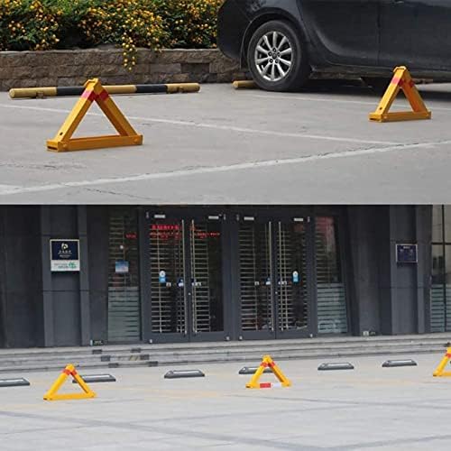Lockable Folding Security Bollard Folding Parking Lock for Car Park Protection.Security Pole,Lockable Parking Barrier - Heavy Duty Folding Car Park Security Triangular Car Parking Pole Gua image 3