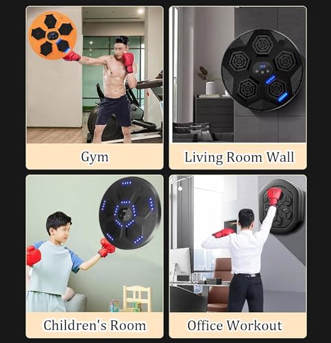Machine de boxe intelligente à LED avec coussinets musicaux pour support mural